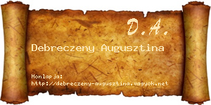 Debreczeny Augusztina névjegykártya